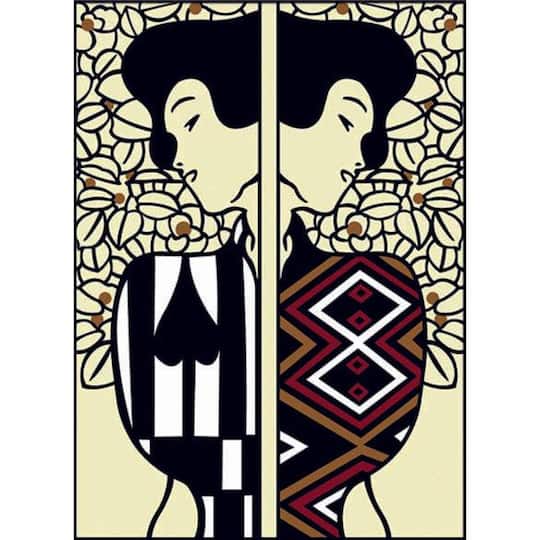 Gobelin Silhouette of Klimt Printed Tapestry Needlepoint Canvas